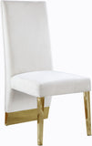 Porsha Luxe Velvet Dining Chairs - Elegant Channel Tufted Design with Stylish Gold Legs - Set of 2