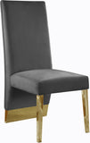 Porsha Luxe Velvet Dining Chairs - Elegant Channel Tufted Design with Stylish Gold Legs - Set of 2