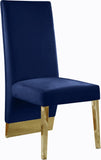Porsha Luxe Velvet Dining Chairs - Elegant Channel Tufted Design with Stylish Gold Legs - Set of 2