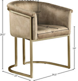 Tierra Luxurious Velvet Dining Chair with Brushed Brass Finish and Contemporary Iron Frame Design