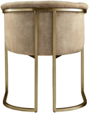 Tierra Luxurious Velvet Dining Chair with Brushed Brass Finish and Contemporary Iron Frame Design