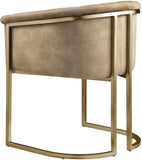 Tierra Luxurious Velvet Dining Chair with Brushed Brass Finish and Contemporary Iron Frame Design