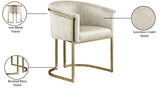 Tierra Luxurious Velvet Dining Chair with Brushed Brass Finish and Contemporary Iron Frame Design