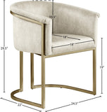 Tierra Luxurious Velvet Dining Chair with Brushed Brass Finish and Contemporary Iron Frame Design