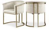 Tierra Luxurious Velvet Dining Chair with Brushed Brass Finish and Contemporary Iron Frame Design