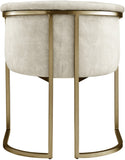 Tierra Luxurious Velvet Dining Chair with Brushed Brass Finish and Contemporary Iron Frame Design