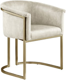 Tierra Luxurious Velvet Dining Chair with Brushed Brass Finish and Contemporary Iron Frame Design
