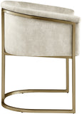 Tierra Luxurious Velvet Dining Chair with Brushed Brass Finish and Contemporary Iron Frame Design