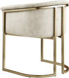 Tierra Luxurious Velvet Dining Chair with Brushed Brass Finish and Contemporary Iron Frame Design