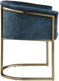 Tierra Luxurious Velvet Dining Chair with Brushed Brass Finish and Contemporary Iron Frame Design