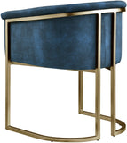 Tierra Luxurious Velvet Dining Chair with Brushed Brass Finish and Contemporary Iron Frame Design