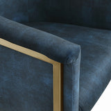 Tierra Luxurious Velvet Dining Chair with Brushed Brass Finish and Contemporary Iron Frame Design
