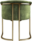 Tierra Luxurious Velvet Dining Chair with Brushed Brass Finish and Contemporary Iron Frame Design