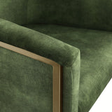 Tierra Luxurious Velvet Dining Chair with Brushed Brass Finish and Contemporary Iron Frame Design