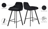 Viviene Contemporary Counter Height Stool Set of 2 - Plush Upholstered Design with Matte Black Legs