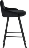 Viviene Contemporary Counter Height Stool Set of 2 - Plush Upholstered Design with Matte Black Legs