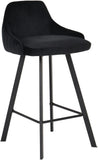 Viviene Contemporary Counter Height Stool Set of 2 - Plush Upholstered Design with Matte Black Legs