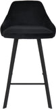 Viviene Contemporary Counter Height Stool Set of 2 - Plush Upholstered Design with Matte Black Legs