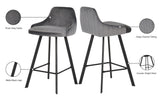 Viviene Contemporary Counter Height Stool Set of 2 - Plush Upholstered Design with Matte Black Legs