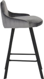 Viviene Contemporary Counter Height Stool Set of 2 - Plush Upholstered Design with Matte Black Legs