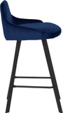 Viviene Contemporary Counter Height Stool Set of 2 - Plush Upholstered Design with Matte Black Legs