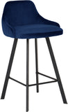 Viviene Contemporary Counter Height Stool Set of 2 - Plush Upholstered Design with Matte Black Legs