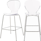 Clarion Contemporary Lucite Polycarbonate Stool Set of 2 - Modern Style for Kitchen and Bar