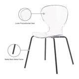 Clarion Contemporary Dining Chair Set - Stylish Lucite Polycarbonate Design for Modern Spaces