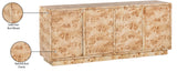 Cyrus Sideboard Buffet - Timeless Mid-Century Elegance in Solid Ash Burl Wood for Your Home Decor