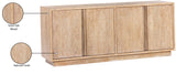 Cyrus Sideboard Buffet - Timeless Mid-Century Elegance in Solid Ash Burl Wood for Your Home Decor
