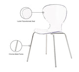 Clarion Contemporary Dining Chair Set - Stylish Lucite Polycarbonate Design for Modern Spaces