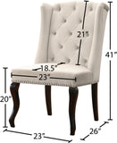 Suri Velvet Dining Chairs - Elegant High Back Design with Chrome Nailheads and Timeless Wood Legs