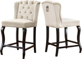 Suri Contemporary Stool Set of 2 - Plush Upholstery and Stylish Espresso Wood Legs for Comfort