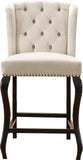 Suri Contemporary Stool Set of 2 - Plush Upholstery and Stylish Espresso Wood Legs for Comfort