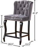 Suri Contemporary Stool Set of 2 - Plush Upholstery and Stylish Espresso Wood Legs for Comfort