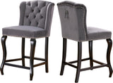 Suri Contemporary Stool Set of 2 - Plush Upholstery and Stylish Espresso Wood Legs for Comfort