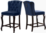 Suri Contemporary Stool Set of 2 - Plush Upholstery and Stylish Espresso Wood Legs for Comfort