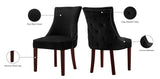 Hannah Velvet Dining Chair Set - Luxurious Deep Tufted Design with Chrome Nailheads & Cherry Legs