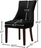 Hannah Velvet Dining Chair Set - Luxurious Deep Tufted Design with Chrome Nailheads & Cherry Legs