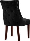 Hannah Velvet Dining Chair Set - Luxurious Deep Tufted Design with Chrome Nailheads & Cherry Legs