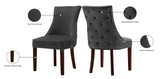 Hannah Velvet Dining Chair Set - Luxurious Deep Tufted Design with Chrome Nailheads & Cherry Legs