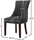 Hannah Velvet Dining Chair Set - Luxurious Deep Tufted Design with Chrome Nailheads & Cherry Legs