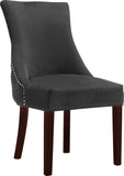 Hannah Velvet Dining Chair Set - Luxurious Deep Tufted Design with Chrome Nailheads & Cherry Legs