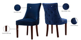 Hannah Velvet Dining Chair Set - Luxurious Deep Tufted Design with Chrome Nailheads & Cherry Legs