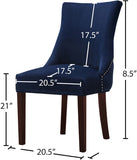 Hannah Velvet Dining Chair Set - Luxurious Deep Tufted Design with Chrome Nailheads & Cherry Legs