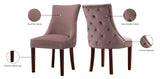 Hannah Velvet Dining Chair Set - Luxurious Deep Tufted Design with Chrome Nailheads & Cherry Legs