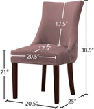 Hannah Velvet Dining Chair Set - Luxurious Deep Tufted Design with Chrome Nailheads & Cherry Legs