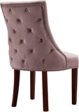 Hannah Velvet Dining Chair Set - Luxurious Deep Tufted Design with Chrome Nailheads & Cherry Legs