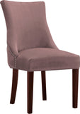 Hannah Velvet Dining Chair Set - Luxurious Deep Tufted Design with Chrome Nailheads & Cherry Legs