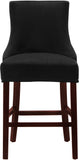 Hannah Elegant Contemporary Stool Set of 2 with Plush Upholstery and Stylish Cherry Wood Legs